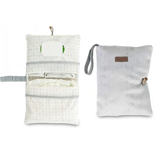 HAMUR Baby Diaper Bag Organizer – Compact & Foldable Stroller Pouch for Newborn Essentials | Travel-Friendly | Fits Boys & Girls (Solid Grey)