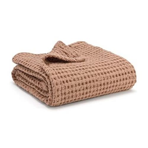 Simka Rose Waffle Baby Blanket, Clay
