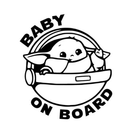 Baby on board decal, Baby Yoda on Board, Cute baby on board sticker, car sticker, tumbler sticker, Star Wars Decal, Baby Shower Gift