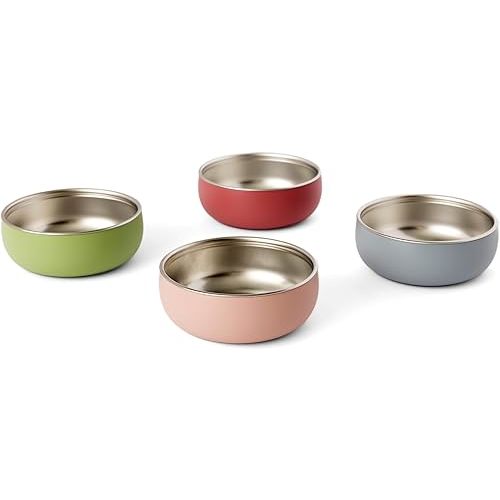 Monkey Proof™ Non-Toxic Stainless Steel Child Bowl 5” with Non-Slip Silicone Shell, Multi-color, (Set of 4 bowls) Unbreakable, Mess Free Feeding for Babies, Toddlers, Kids, BPA free