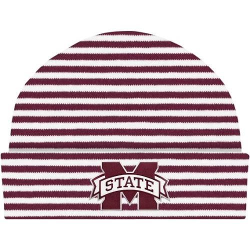 College Baby NCAA Striped Knit Cap – 100% Cotton – Unisex, (0-3 Months)
