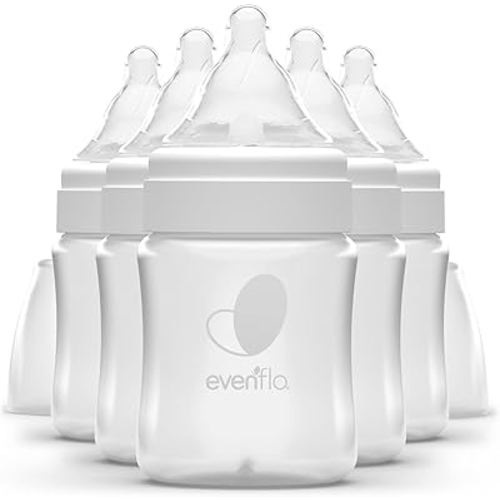 Evenflo Feeding Premium Proflo Venting Balance Plus Wide Neck Baby, Newborn and Infant Bottles - Developed by Pediatric Feeding Specialists - 5 Ounce (Pack of 6)