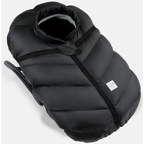 7AM Infant Car Seat Cover - Winter Puffy Cover with Center Zipper for Baby Boys & Girls, Lightweight, Windproof & Water-Repllent Outer Shell, Universal Fit for Infant Car Seat | (0-12M)