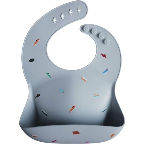 mushie Silicone Baby Bib | Retro Cars