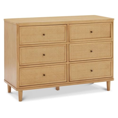 Namesake Marin With Cane 6 Drawer Assembled Dresser - Honey And Honey Cane