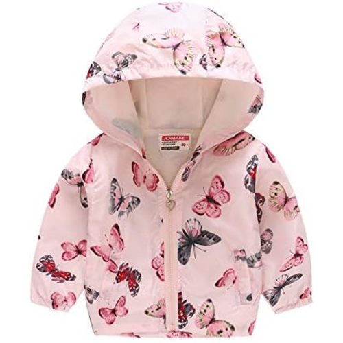 TUIJI Toddler Boys Girls Cartoon Print Zip Jacket Hooded Trench Lightweight Kids Coats Windbreaker Outdoor Cute Dust Coats