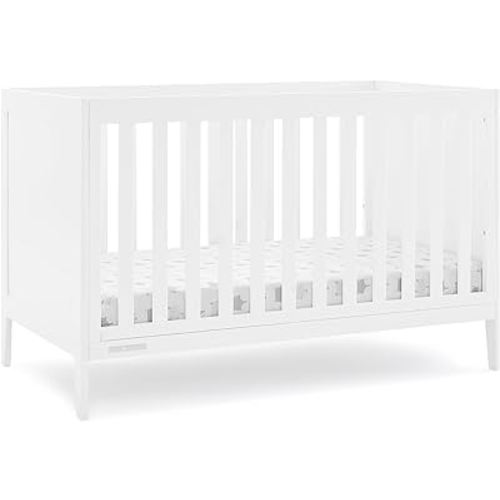 Delta Children Hayes 4-in-1 Convertible Crib - Greenguard Gold Certified, Bianca White