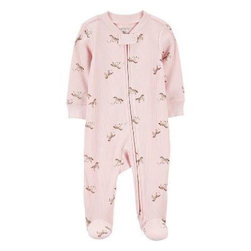 Baby Girl Carter's Horse Print 2-Way Zip Ribbed Sleep & Play Pajamas