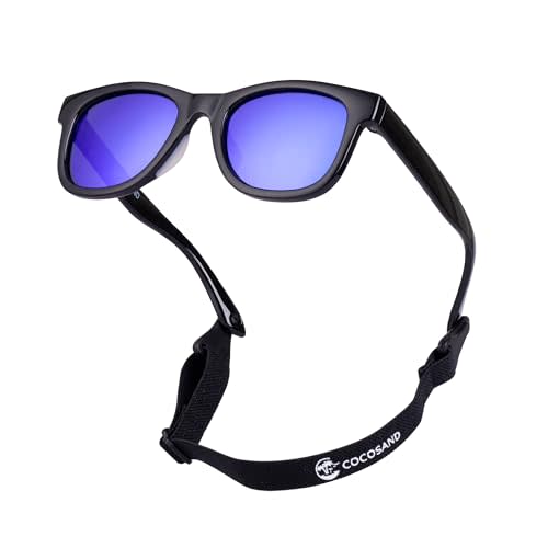 COCOSAND Flexible Baby Sunglasses with Strap Polarized UV Protection for Toddler Infant Newborn Boy Girl Age 0-24 Months