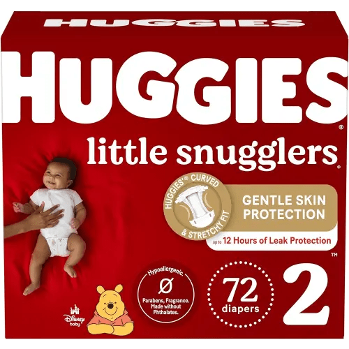 Huggies Size 2 Diapers, Little Snugglers Baby Diapers, Size 2 (12-18 lbs), 72 Count