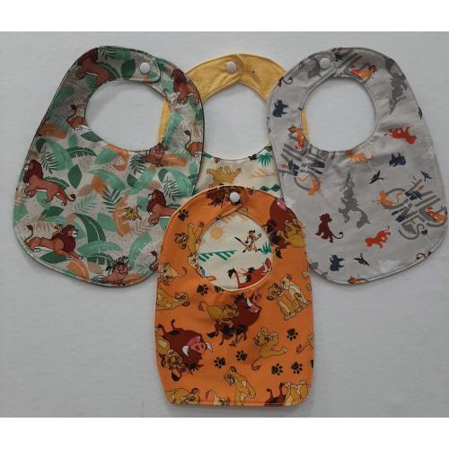 Baby Lion Bibs made with licensed lion king fabric, great gift for any lion lover.