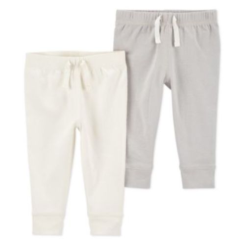 Baby Boys and Baby Girls Pull On Cotton Pants, Pack of 2