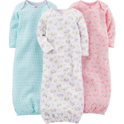 Simple Joys by Carter's Baby Girls' 3-Pack Cotton Sleeper Gown