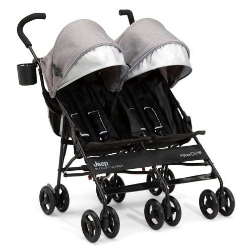 Jeep PowerGlyde Side-by-Side Double Stroller by Delta Children, Grey