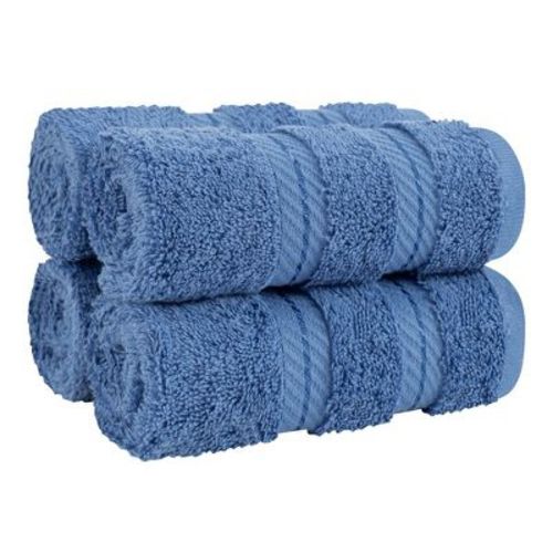 American Soft Linen 4 Pack Washcloth Set, 100% Cotton Washcloth Hand Face Towels for Bathroom and Kitchen,Electric Blue
