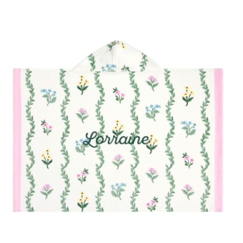 Stripe Floral Baby Beach Hooded Towel
