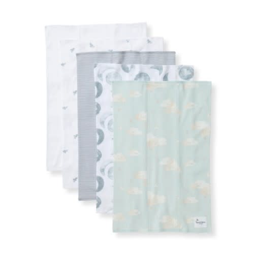 Hello Moon Organic Cotton Burp Cloths 5 Pack