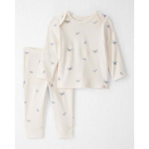 Baby Girl 2-Piece Organic Cotton Ribbed Knit Set in Butterfly Breeze Print - Little Planet | Carter's