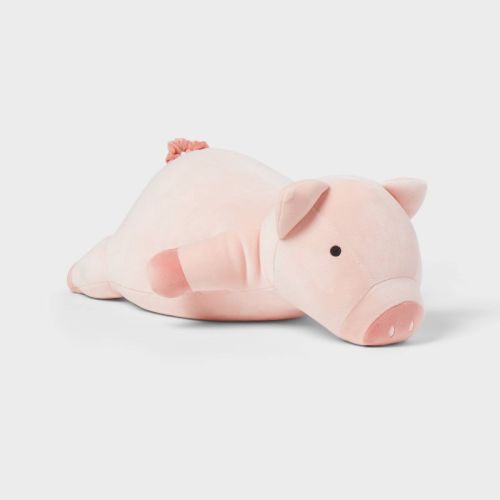Pig Weighted Plush Kids' Throw Pillow Pink - Pillowfort™