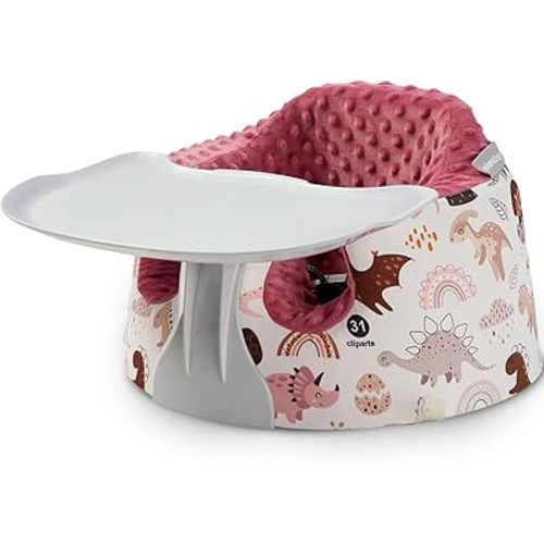 Seat Cover and Tray Sets Accessory Compatible with Bumbo Floor Seat for Baby,Breathable Accessory Compatible with Baby Seat - Easy to Install and Remove - Dinosaur