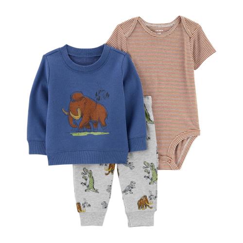 Baby 3-Piece Woolly Mammoth Outfit Set - 3M - Style,Multi