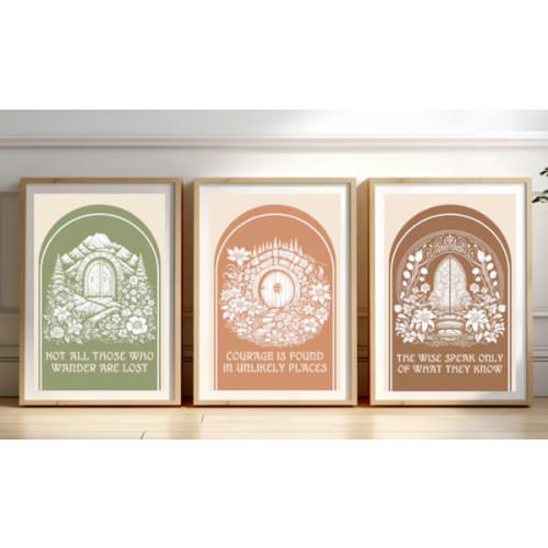 Tolkien Inspired Set of 3 Bundle Wall Art