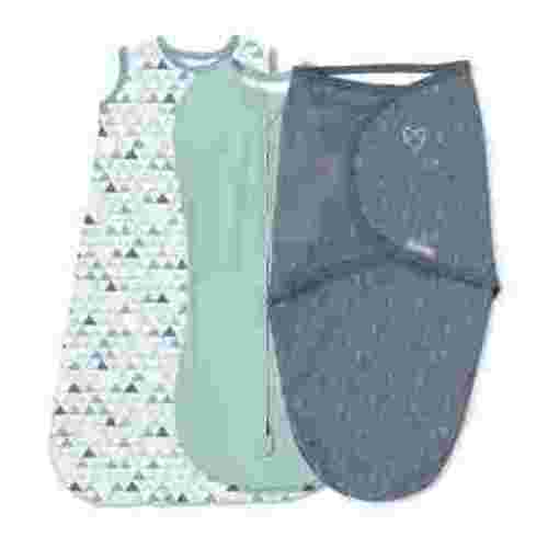 SwaddleMe by Ingenuity Comfort Pack Baby Swaddle Set, Size 0-3 Months, Pod, Original Swaddle, Night Sack, 3pk - Mountaineer