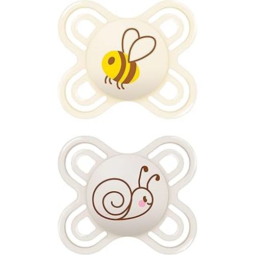 MAM Perfect Baby Pacifier, Patented Nipple, Developed with Pediatric Dentists & Orthodontists, 2 Pack, 0-3 Months, Unisex