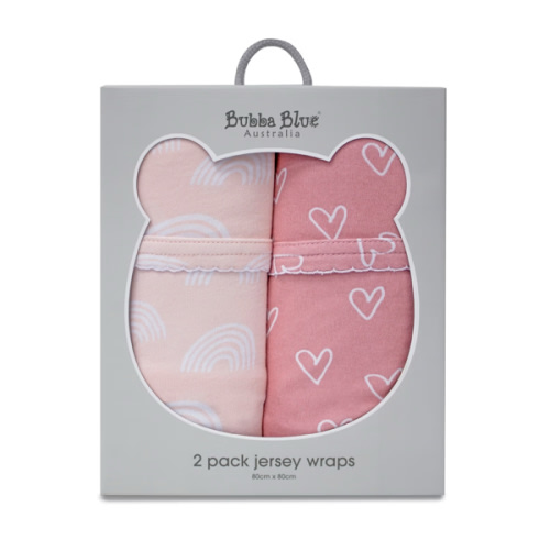 Bubba Blue Nordic Jersey Wrap 2 Pack Pink/Rose | Wraps | Baby Bunting AU