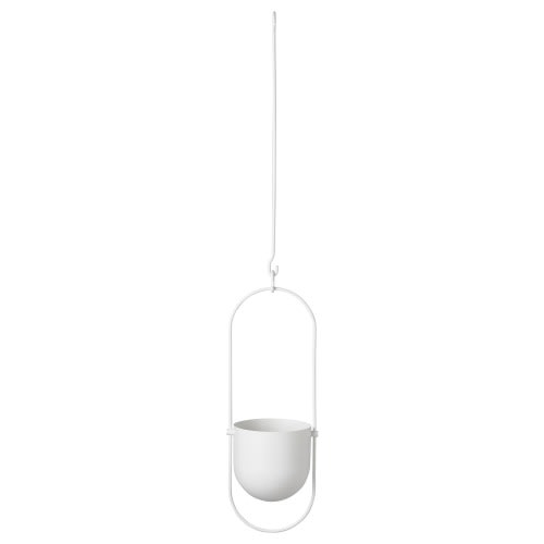CHILISTRÅN Hanging planter - indoor/outdoor white 4 ¾ "