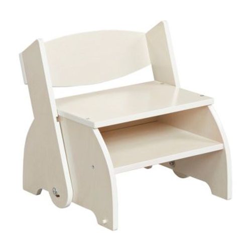 Ecr4kids Flip-flop Step Stool And Chair, White Wash