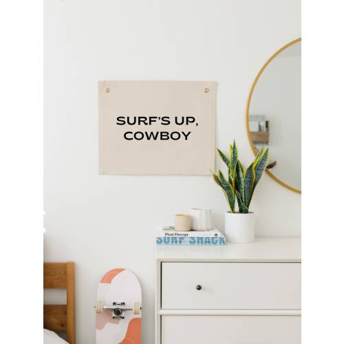 Surf&#39;s Up Cowboy Wall Flag, Coastal Cowboy Decor, Long Live Cowboys, Cowboy Nursery Decor, Western Nursery Wall Decor, Western Tapestry