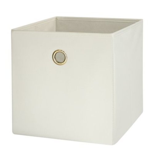 Mainstays Collapsible Fabric Cube Storage Bin, Vanilla Dream