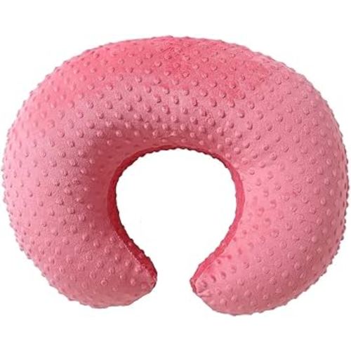 Nursing Pillow Cover Breastfeeding Pillow Cases Plush Dot Slipcover (StrawberryRed)