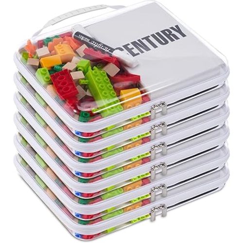 Zippered Hard Pouch, Clear Hard Shell Zipper Case, Clear Plastic Pouches Travel Bags for Kids, Storage for Building Blocks, Puzzles, Cosmetics, Small Items, Stationery Accessories, 6Pack