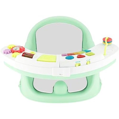 Infantino Music & Lights 3-in-1 Discovery Seat and Booster - Convertible, Infant Activity and Feeding Seat with Electronic Piano for Sensory Exploration, for Babies and Toddlers, Mint