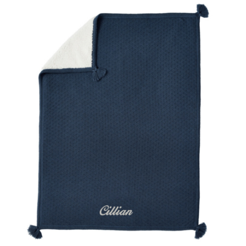 Luxe Cable-Knit Sherpa Baby Blanket