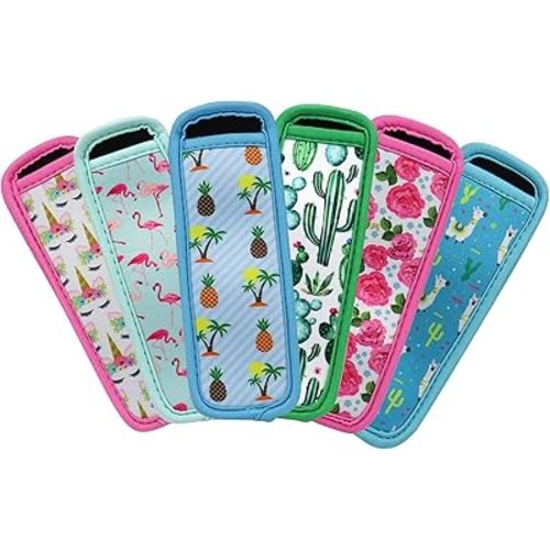 Ice Pop Sleeves 6pcs Neoprene Popsicles Holders Bags Reusable Popsicles Antifreezing Covers