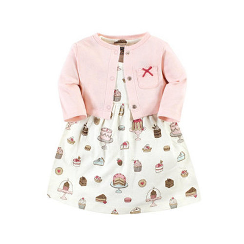 Hudson Baby Infant Girl Cotton Dress and Cardigan Set, Sweet Bakery - Macy'sBack ButtonFilter Button