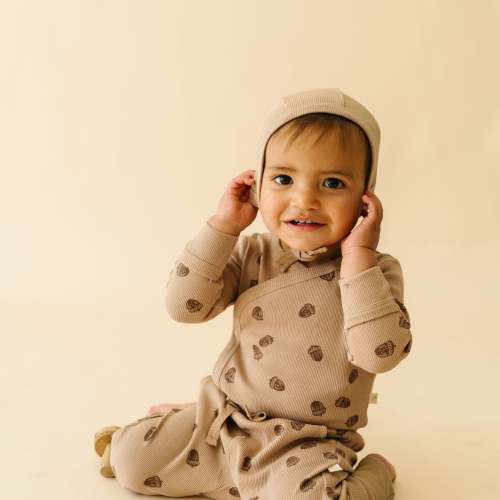 Organic Kimono Onesie & Pants Set - Acorn 6-12 MONTHS