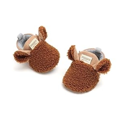 Amazon.com | Baby Boys Girls Soft Plush Slippers Cartoon Toddler Infant Warm Winter House Shoes (White 12-18 Months) | Slippers