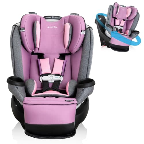 Evenflo Gold Revolve360 Extend All-in-One Rotational Car Seat with SensorSafe (Opal Pink)