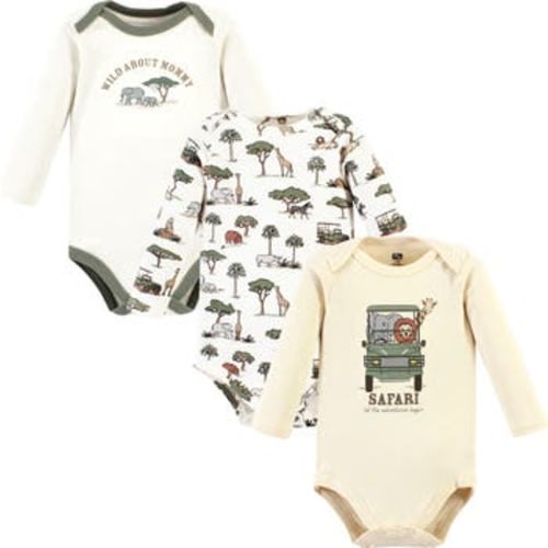 Essential Long-Sleeve Cotton Bodysuit Triple Set, Newborn