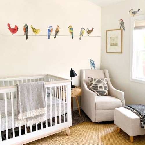 Birds On A Wire Kit - Fabric Wall Decal - Feather - Mej Mej
