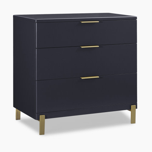 Delta Children Hendrix 3 Drawer Dresser - Midnight Grey/Bronze