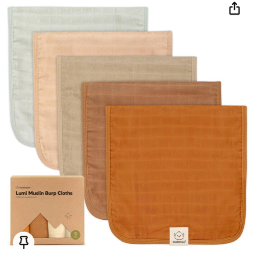 5-Pack Muslin Burp Cloths Baby Girl, Boy - Spice