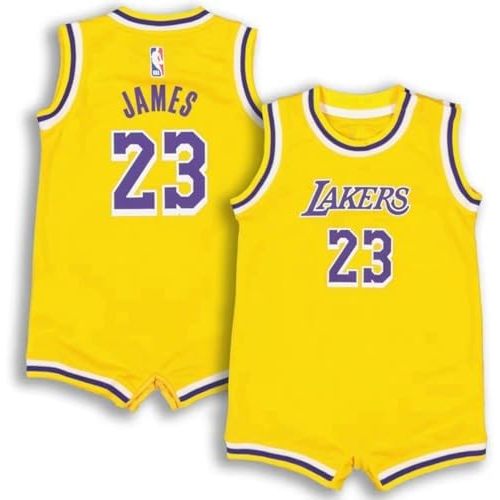 Lebron James Los Angeles Lakers NBA Infants 0-9 Months Yellow Gold Icon Edition Romper Onesie Player Jersey