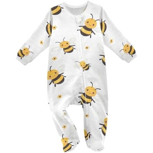 vvfelixl Flying Corgi Dog Baby Sleepers For Girl Boys Newborn Baby Play One-Piece Footies For 0-24 Months White