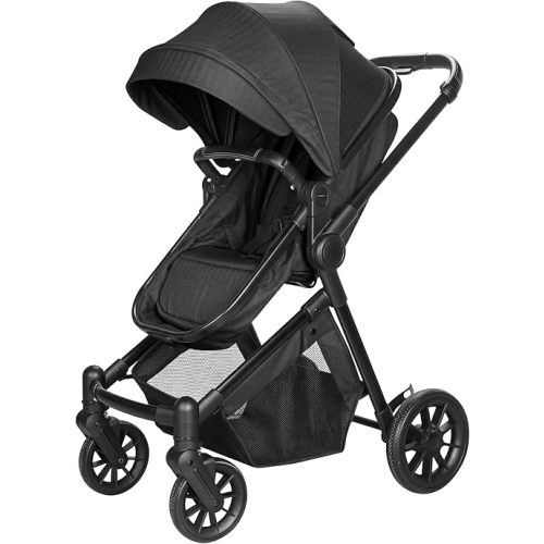 Lightweight 2-in-1 Baby Stroller with Reversible Seat, Black