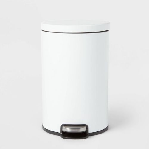 12l Round Step Trash Can White - Brightroom™: Stainless Steel, Indoor Bin With Lid, Smooth Finish, 3.1 Gallon Capacity